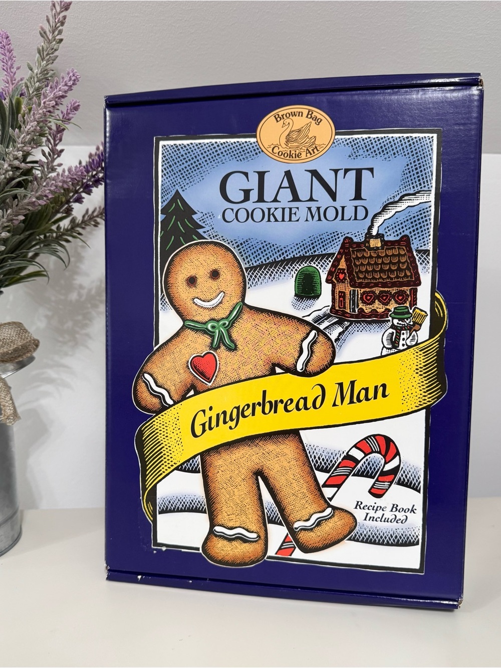 BROWN BAG Cookie Art 1997 Giant Gingerbread Man Cookie Mold w/Recipe Book & Box